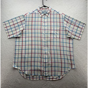 Bullock & Jones Button Up Shirt Mens XL San Fran Rainbow Check‎ Preppy USA Made